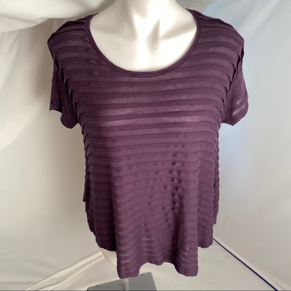 Reiss purple tiered modal short sleeve top s/m